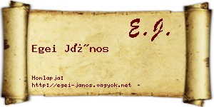 Egei János névjegykártya