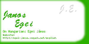 janos egei business card