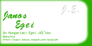 janos egei business card